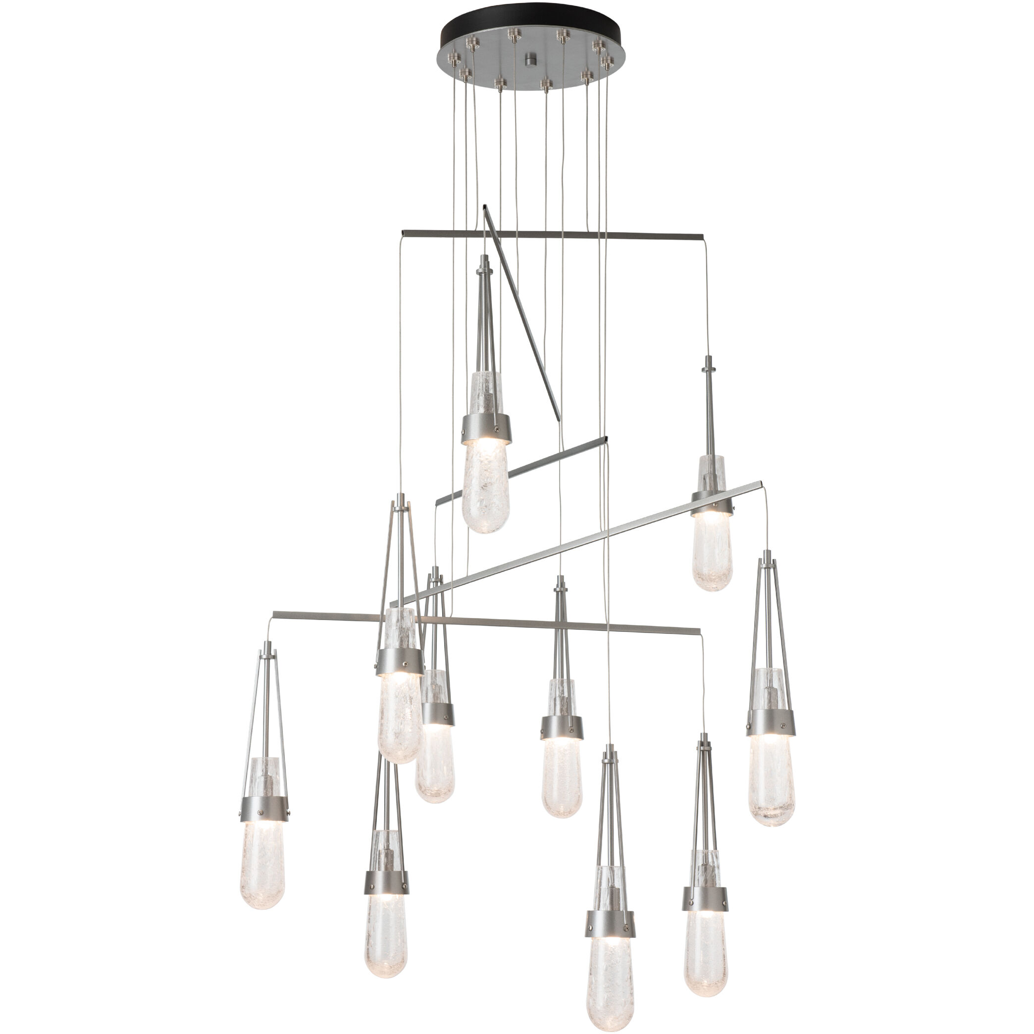 Link 10 Light 35 inch Sterling Mobile Pendant Ceiling Light in Clear Bubble