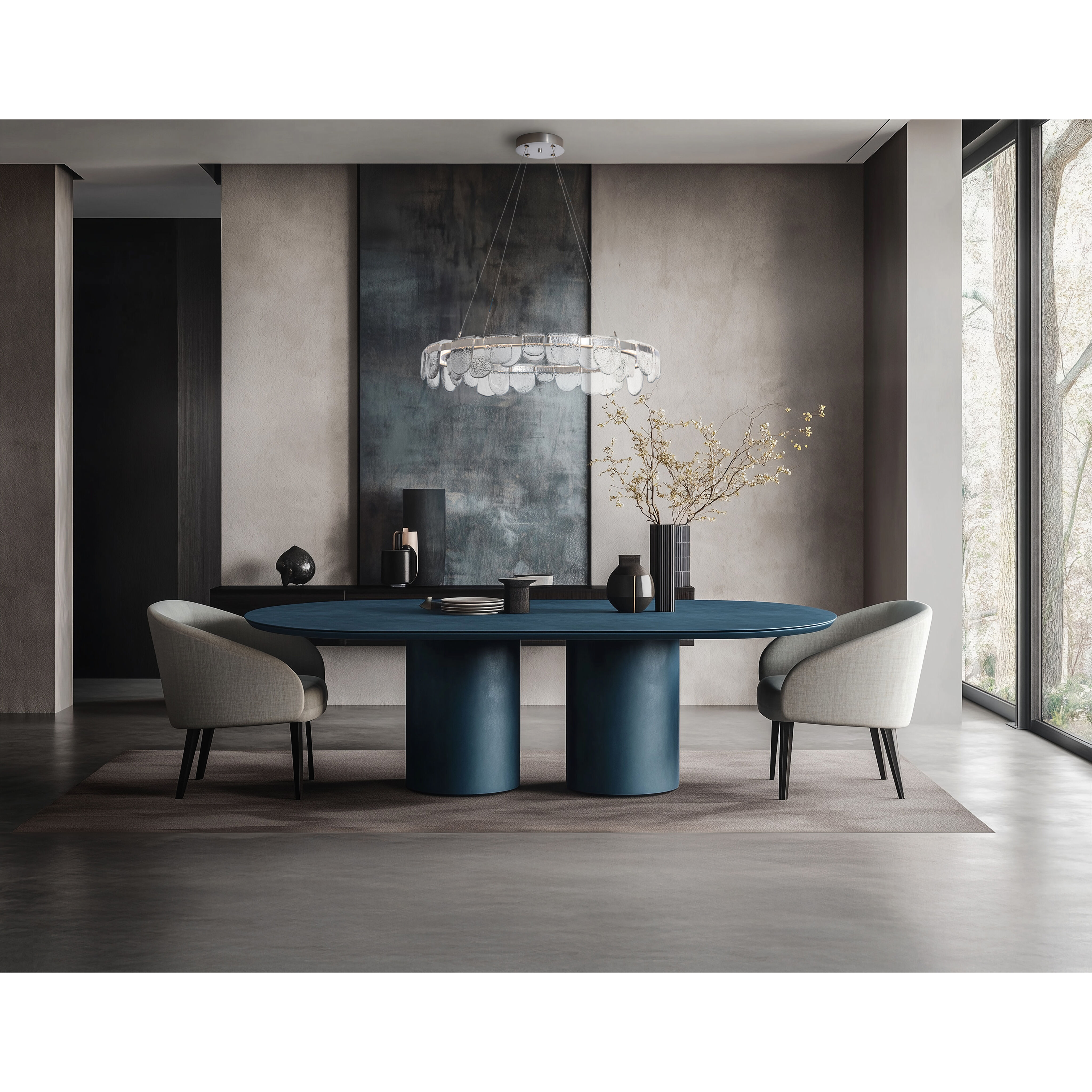 Riverbed LED 39.6 inch Sterling Pendant Ceiling Light