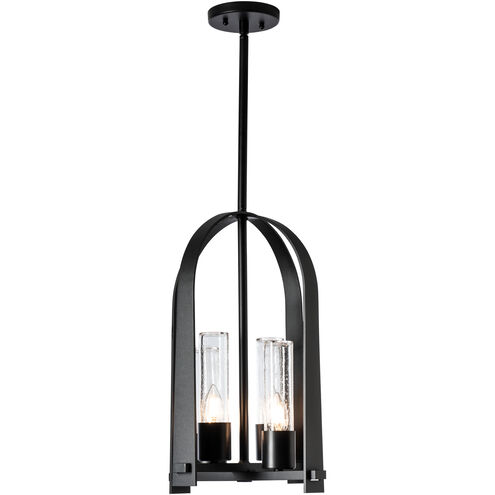 Triomphe 4 Light 13 inch Coastal Black Outdoor Lantern in Seeded Clear