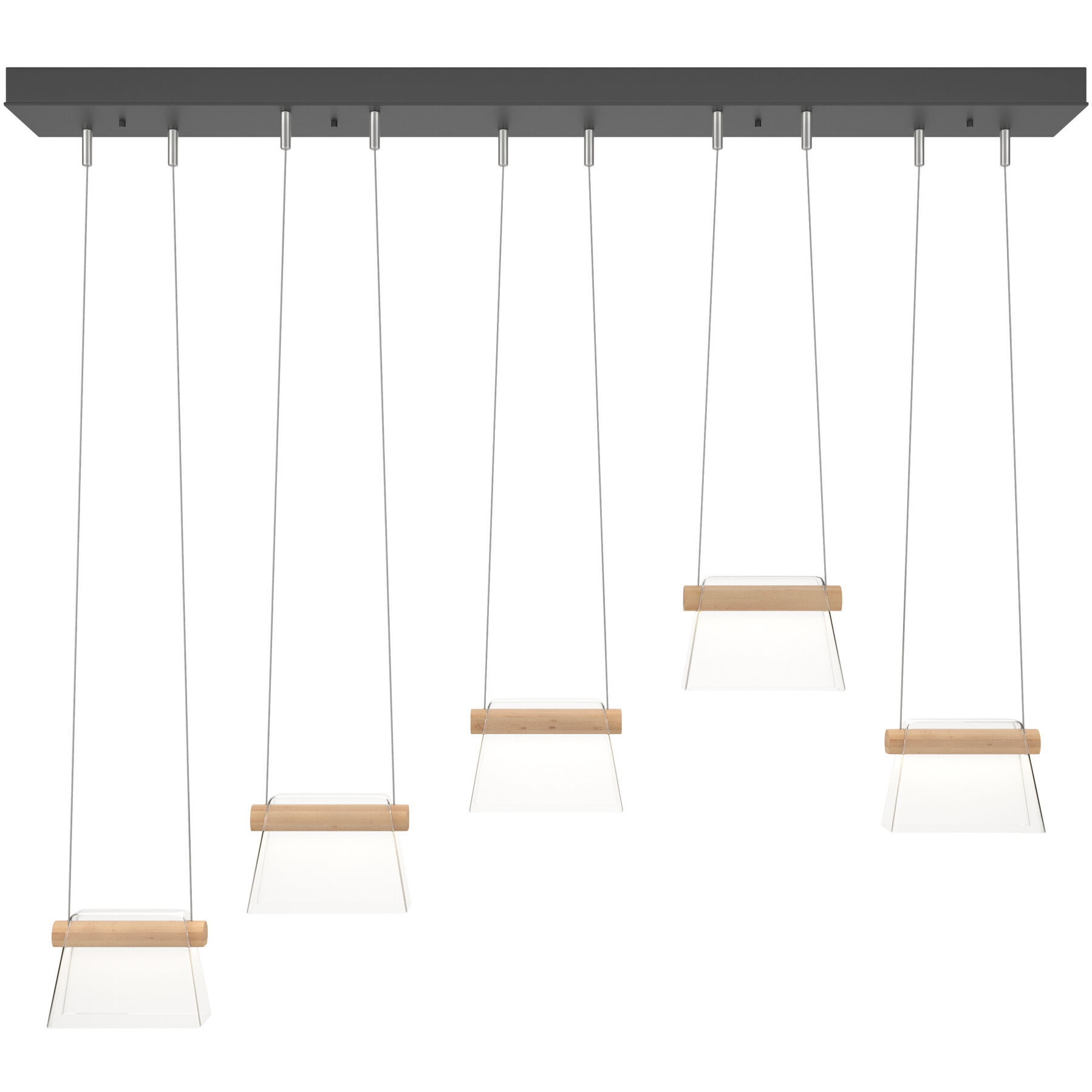 More Cowbell LED 40.3 inch Black Pendant Ceiling Light in Clear