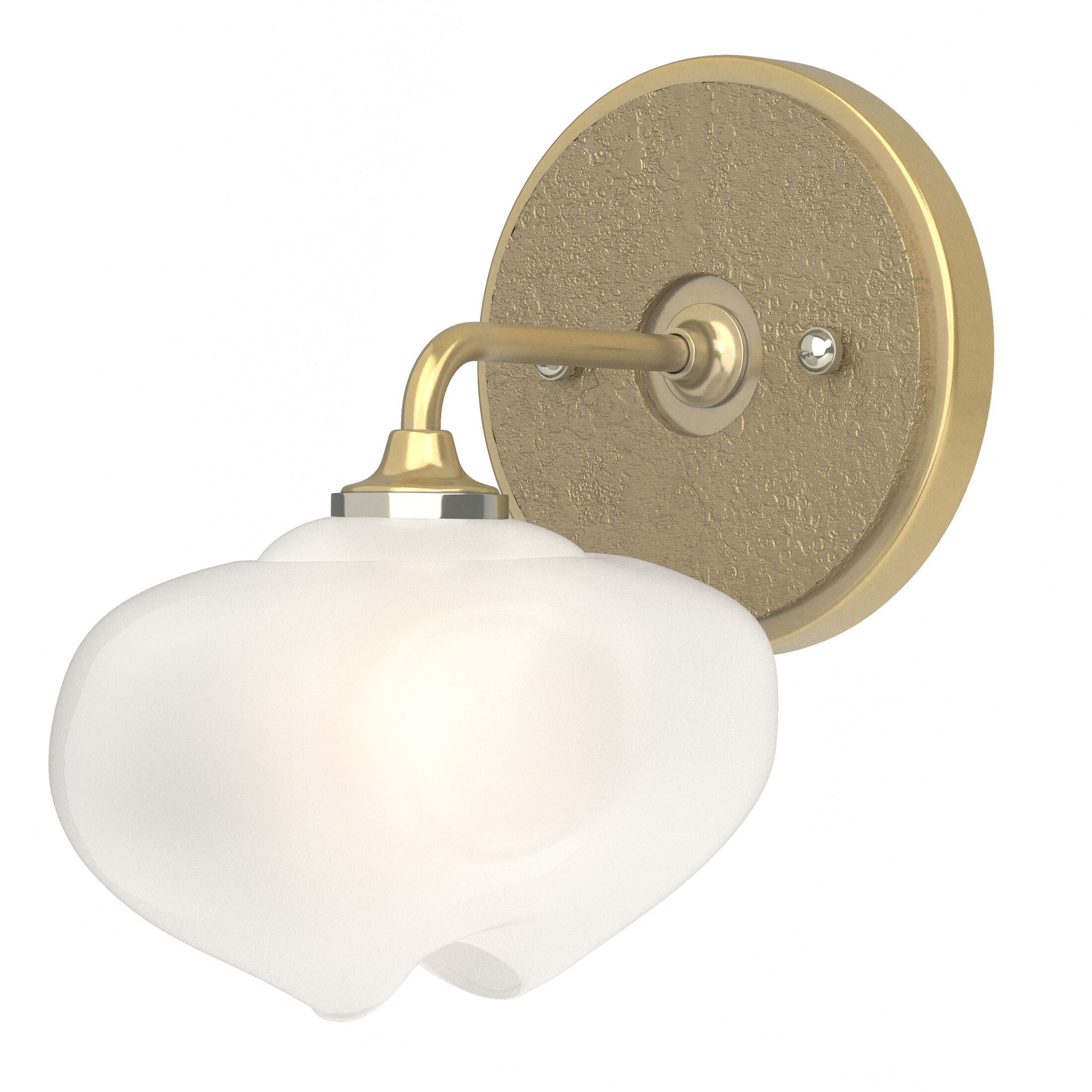 Ume 1 Light 7.4 inch Modern Brass and Soft Gold Curved Arm Bath Sconce Wall Light in Modern Brass/Soft Gold, Frosted, Curved Arm