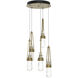 Link 5 Light 13 inch Soft Gold Mini Pendant Ceiling Light in Clear with White Threading