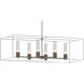 Portico 6 Light 42 inch Bronze and Sterling Pendant Ceiling Light in Bronze/Sterling, Seeded Clear