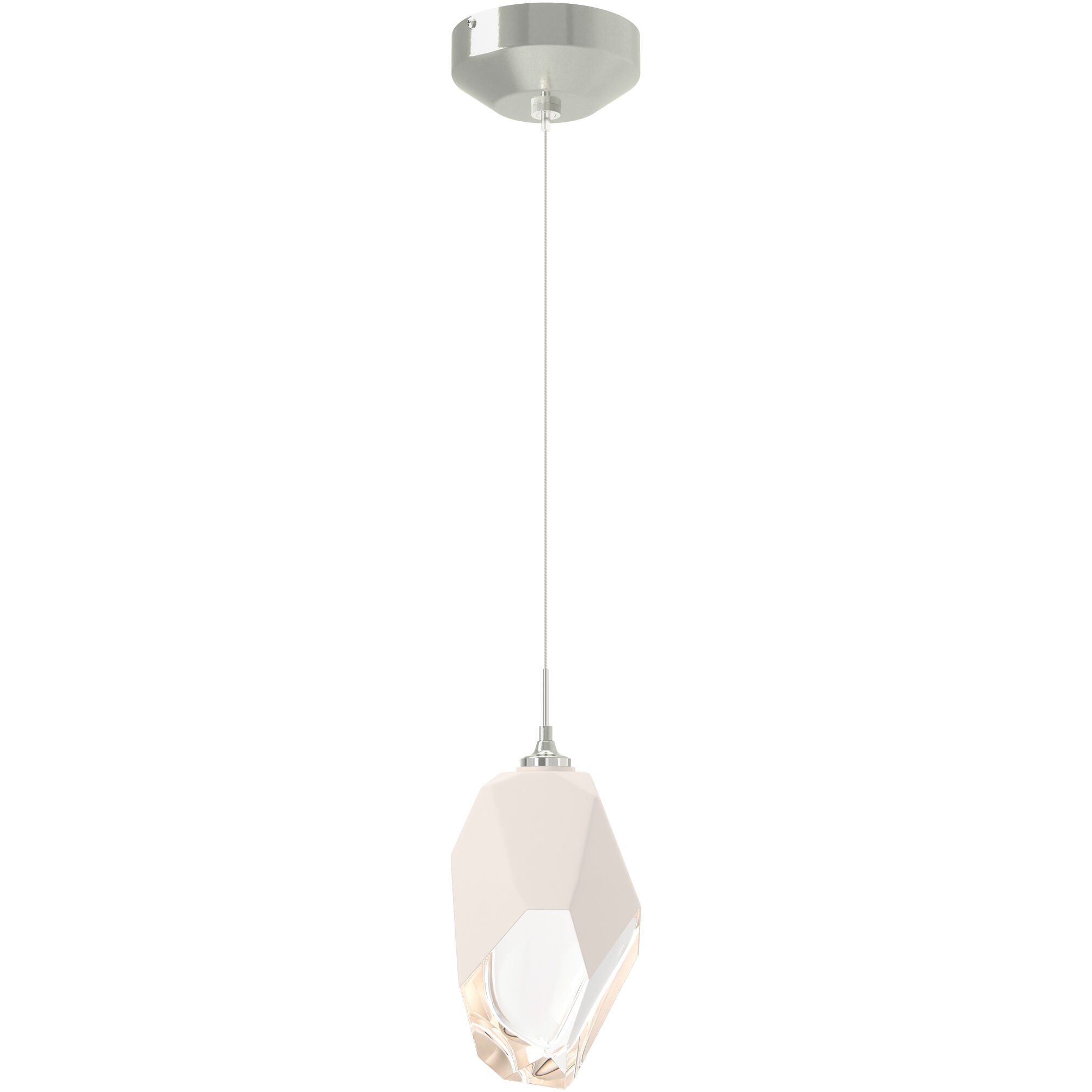 Chrysalis 1 Light 6.1 inch Sterling Mini Pendant Ceiling Light in White Crystal, Large
