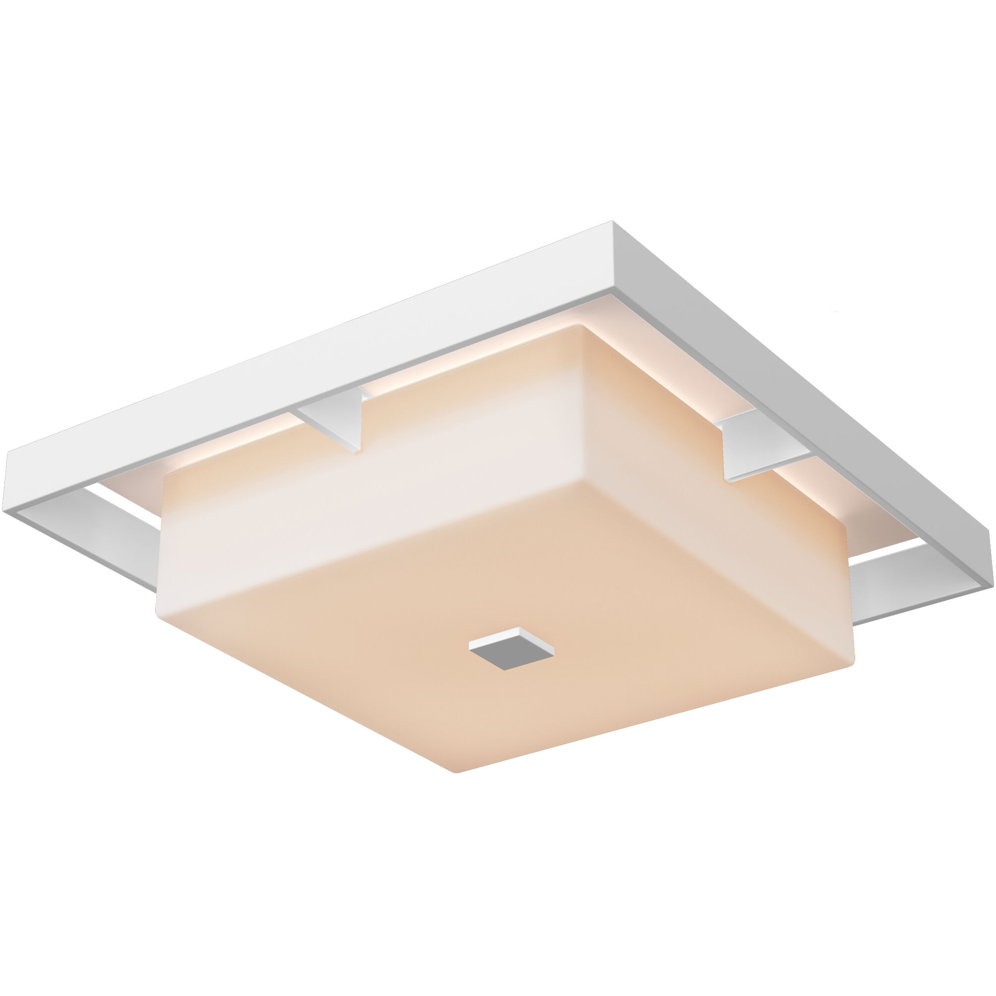 Shadow Box 4 Light 16.1 inch White and White Outdoor Flush Mount, Large