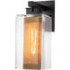 Polaris 1 Light 13.9 inch Coastal Black and Coastal Gold Outdoor Sconce in Coastal Black/Coastal Gold, Medium