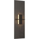 Aperture 1 Light 6.5 inch Oil Rubbed Bronze ADA Vertical Sconce Wall Light in White Art