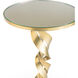 Folio 18.4 inch Modern Brass Accent Table, Glass Top