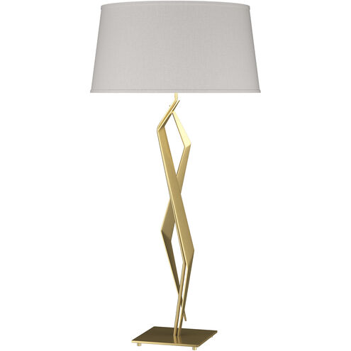Facet 33.7 inch 100 watt Modern Brass Table Lamp Portable Light in Flax