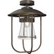 Erlenmeyer 1 Light 12.1 inch Coastal Dark Smoke Outdoor Semi-Flush