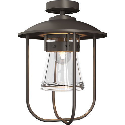 Erlenmeyer 1 Light 12.1 inch Coastal Dark Smoke Outdoor Semi-Flush