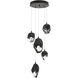 Chrysalis 5 Light 15.7 inch Oil Rubbed Bronze Pendant Ceiling Light in Black Crystal, Long