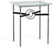 Equus 25.1 X 22 inch Natural Iron and Black Side Table in Leather Black, Natural Iron/Black