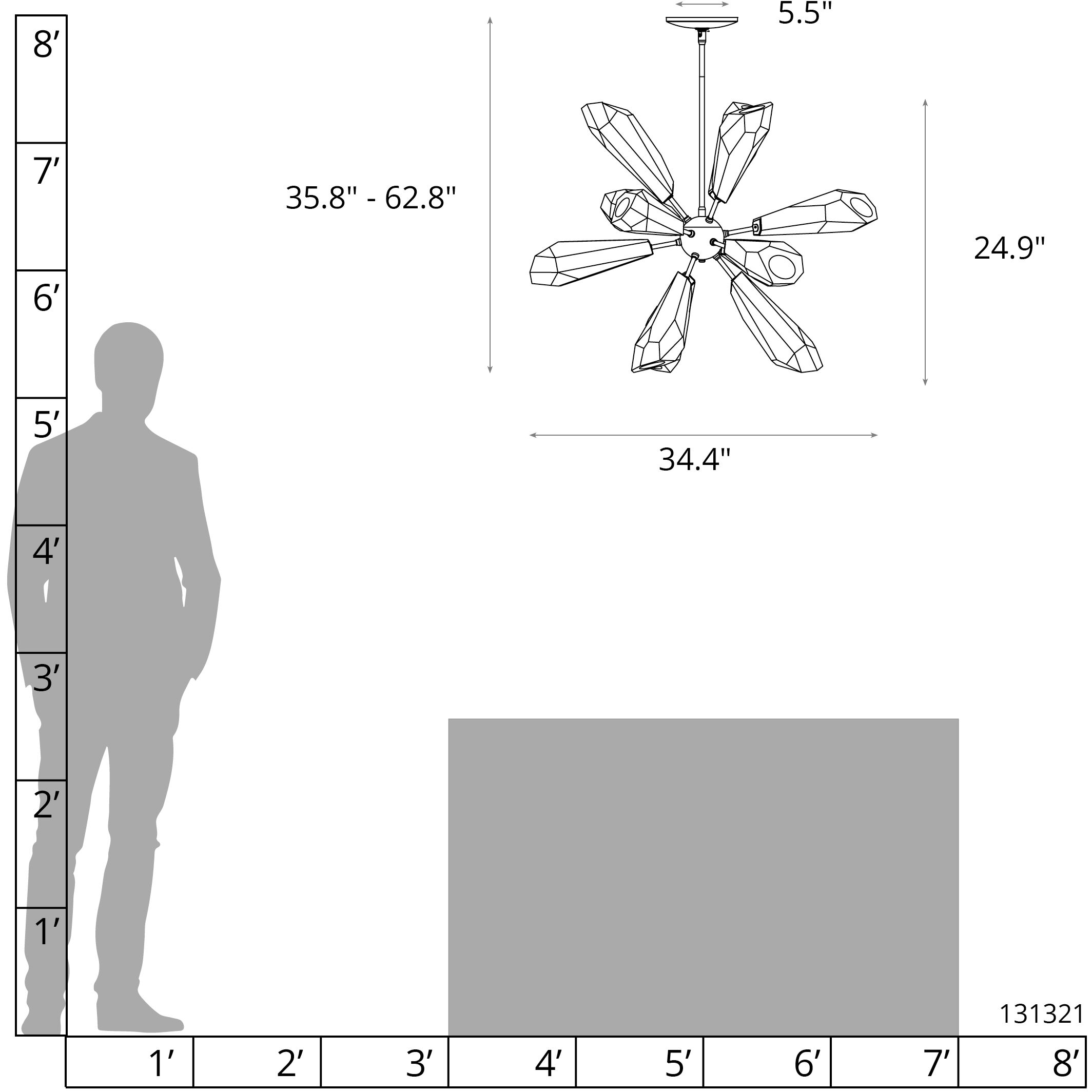 Luma 12 Light 32 inch Vintage Platinum Pendant Ceiling Light