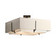 Exos 4 Light 24.6 inch Oil Rubbed Bronze Semi-Flush Ceiling Light in Natural Anna/Flax, Large
