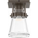 Erlenmeyer 1 Light 6.1 inch Bronze Semi-Flush Ceiling Light