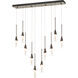 Lilium 10 Light 44.5 inch Dark Smoke Linear Pendant Ceiling Light