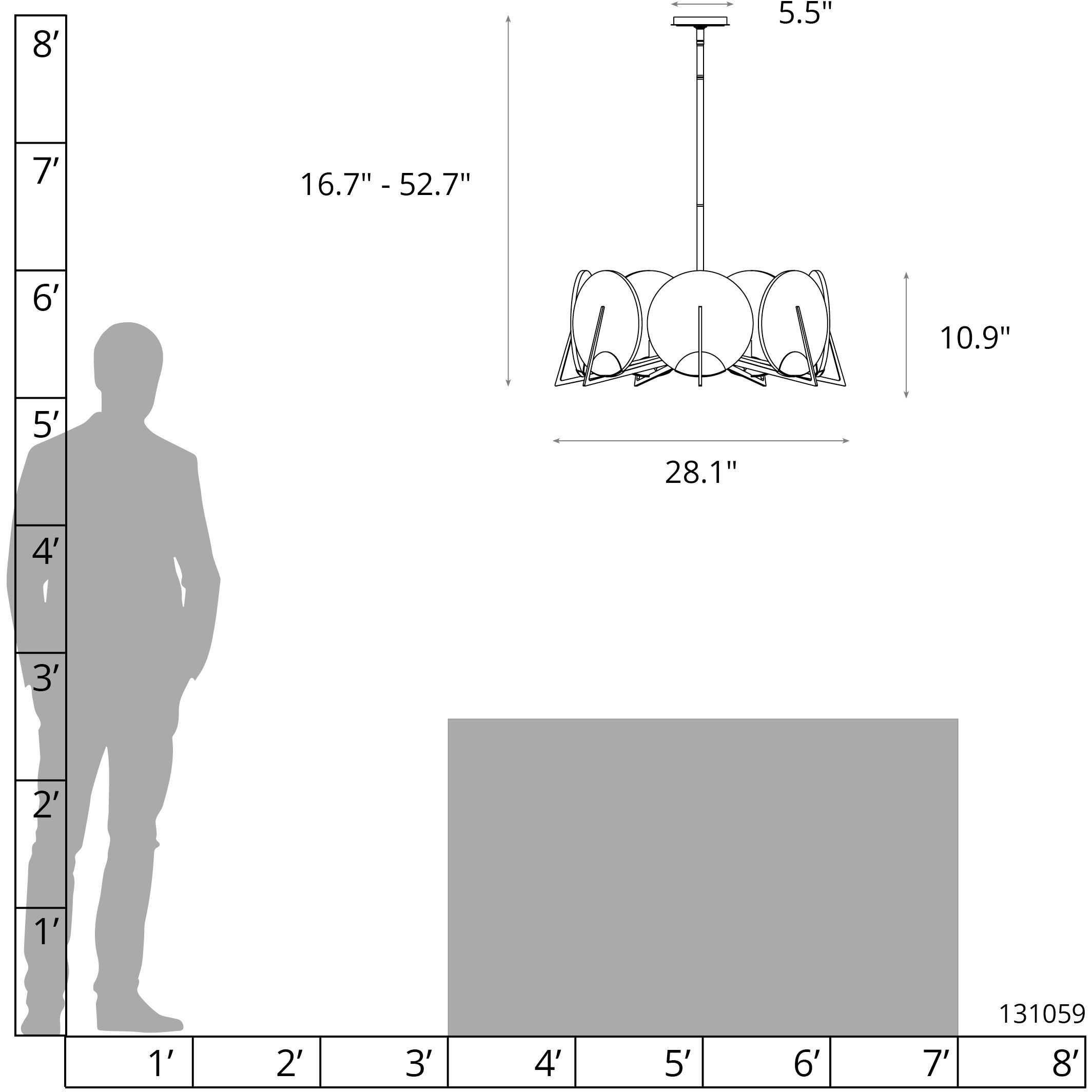 Callisto 7 Light 28.1 inch Ink Pendant Ceiling Light