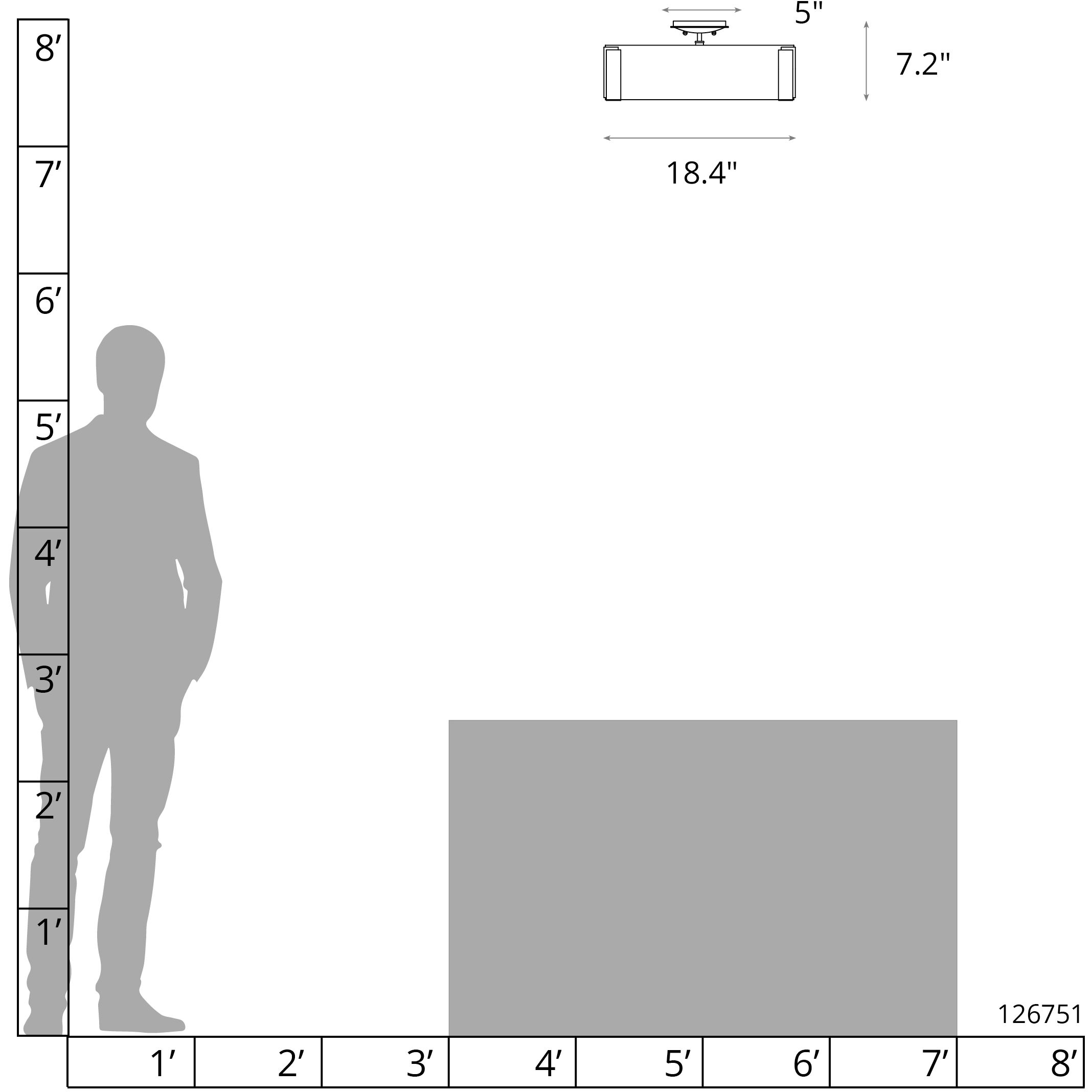 Impressions 3 Light 18.4 inch Vintage Platinum Semi-Flush Ceiling Light, Large