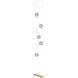 Abacus LED 27.5 inch Modern Brass Floor to Ceiling Plug-In Lamp Ceiling Light in Cool Grey