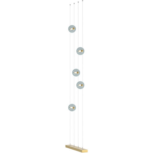 Abacus LED 27.5 inch Modern Brass Floor to Ceiling Plug-In Lamp Ceiling Light in Cool Grey