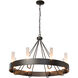 Banded Ring 8 Light 32 inch Dark Smoke Chandelier Ceiling Light in Frosted