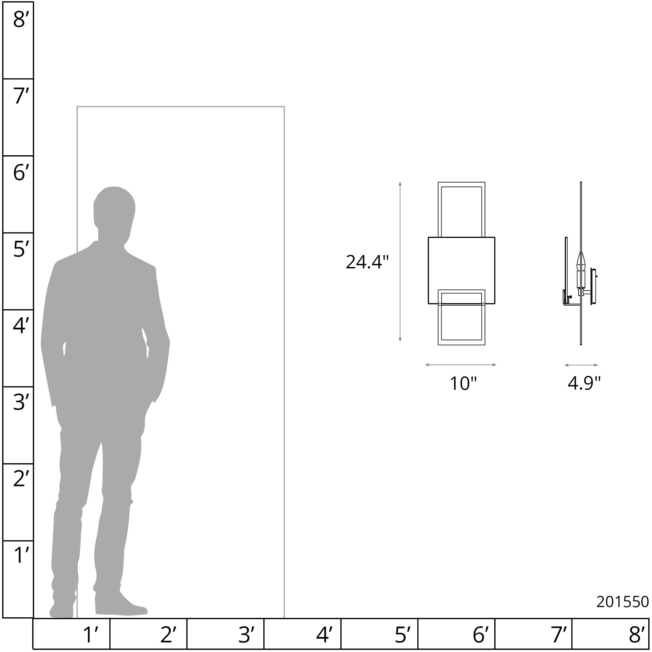 Geo Sconce Wall Light in Vintage Platinum, Frosted