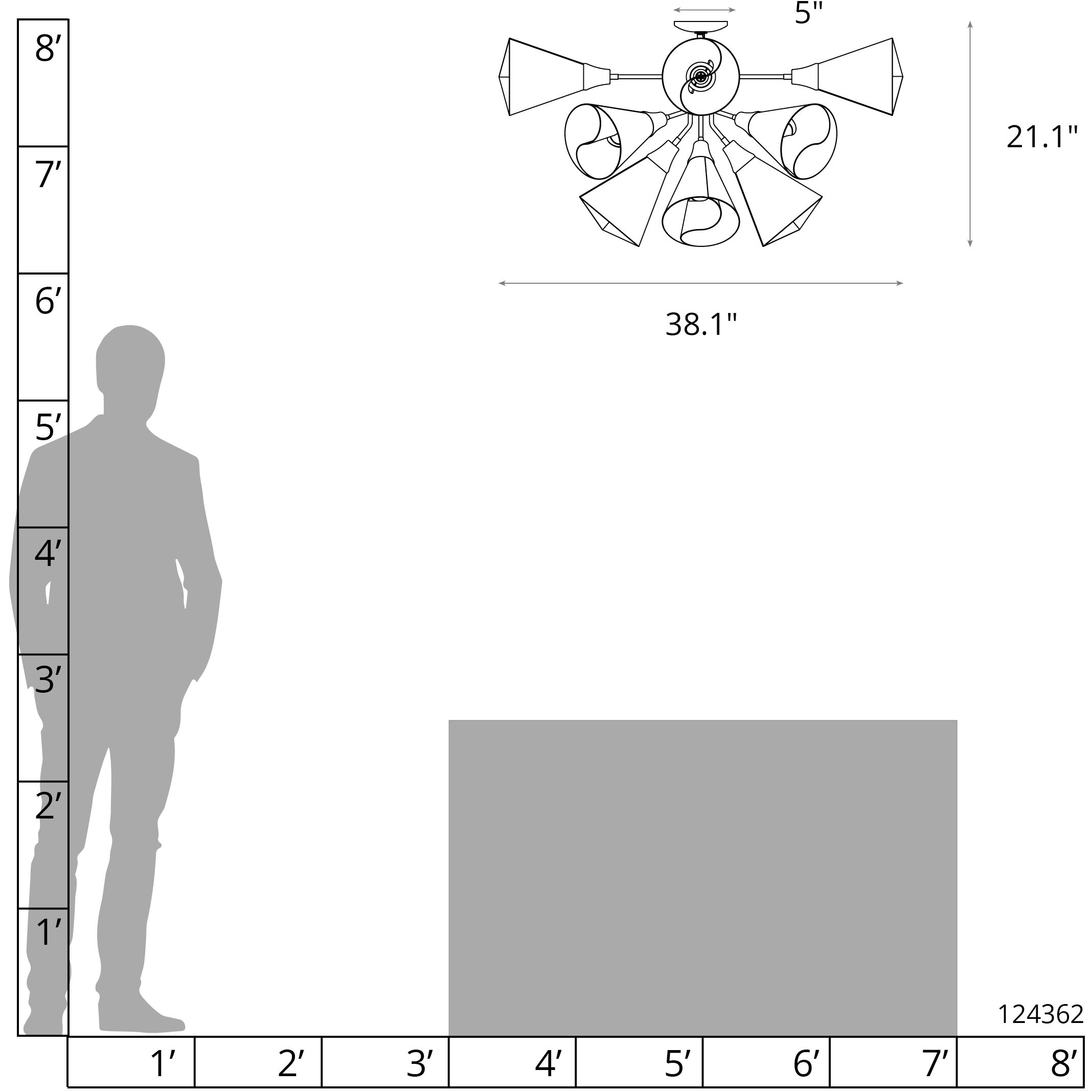 Mobius 12 Light 38.1 inch Vintage Platinum Semi-Flush Ceiling Light