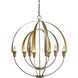 Double Cirque 8 Light 25.4 inch Soft Gold Chandelier Ceiling Light