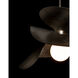 Hibiscus 1 Light 24.7 inch Dark Smoke Pendant Ceiling Light, Large