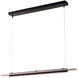 Plank LED 48 inch Black and Dark Smoke Pendant Ceiling Light in Black/Dark Smoke