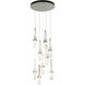 Link 9 Light 20.5 inch Sterling Pendant Ceiling Light in Clear with White Threading, Round