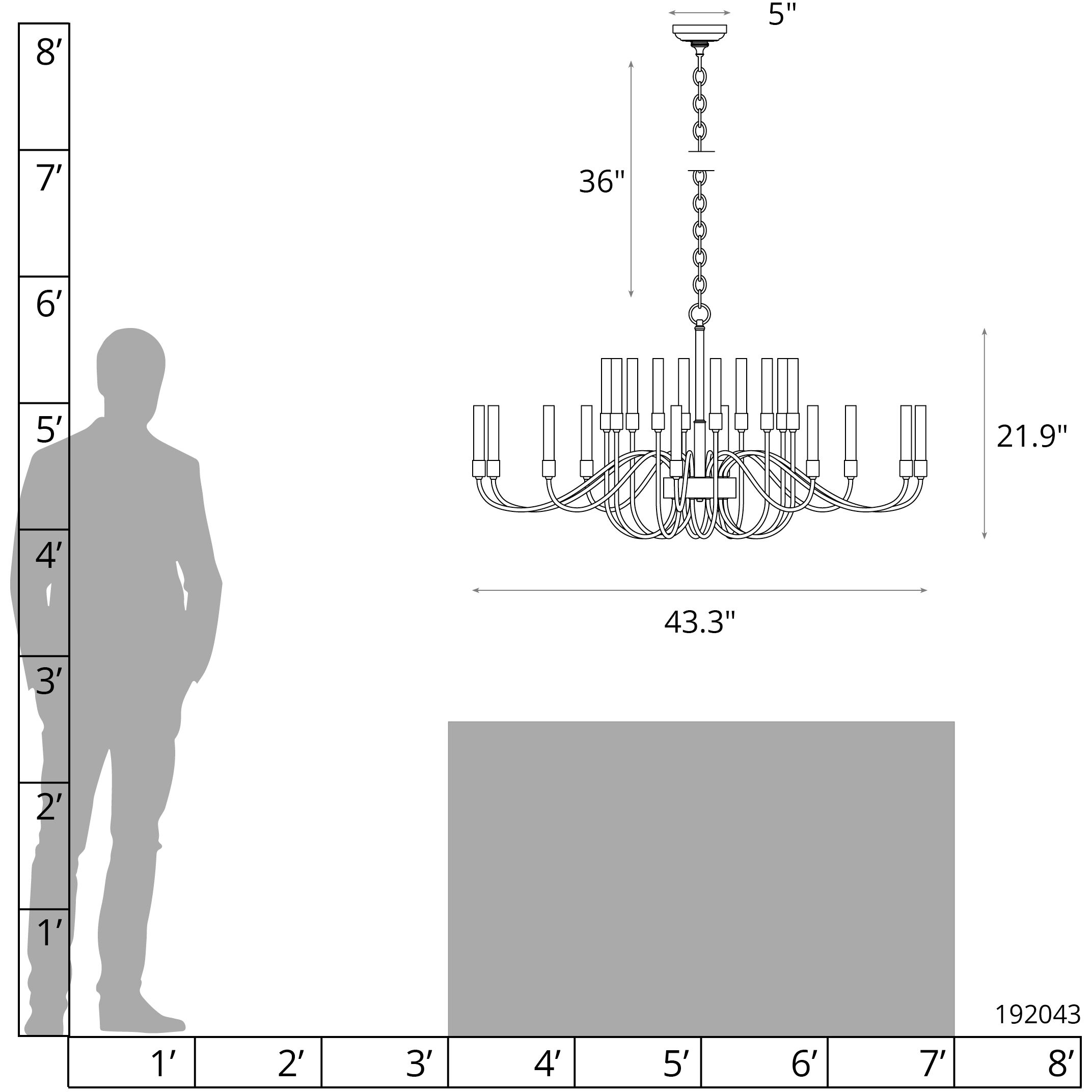Lisse 20 Light 43.3 inch Soft Gold Chandelier Ceiling Light