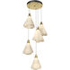 Mobius 5 Light 17.3 inch Modern Brass Pendant Ceiling Light, Standard