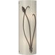 Forged Leaf and Stem 2 Light 5.5 inch Bronze Sconce Wall Light in Ivory Art, Right
