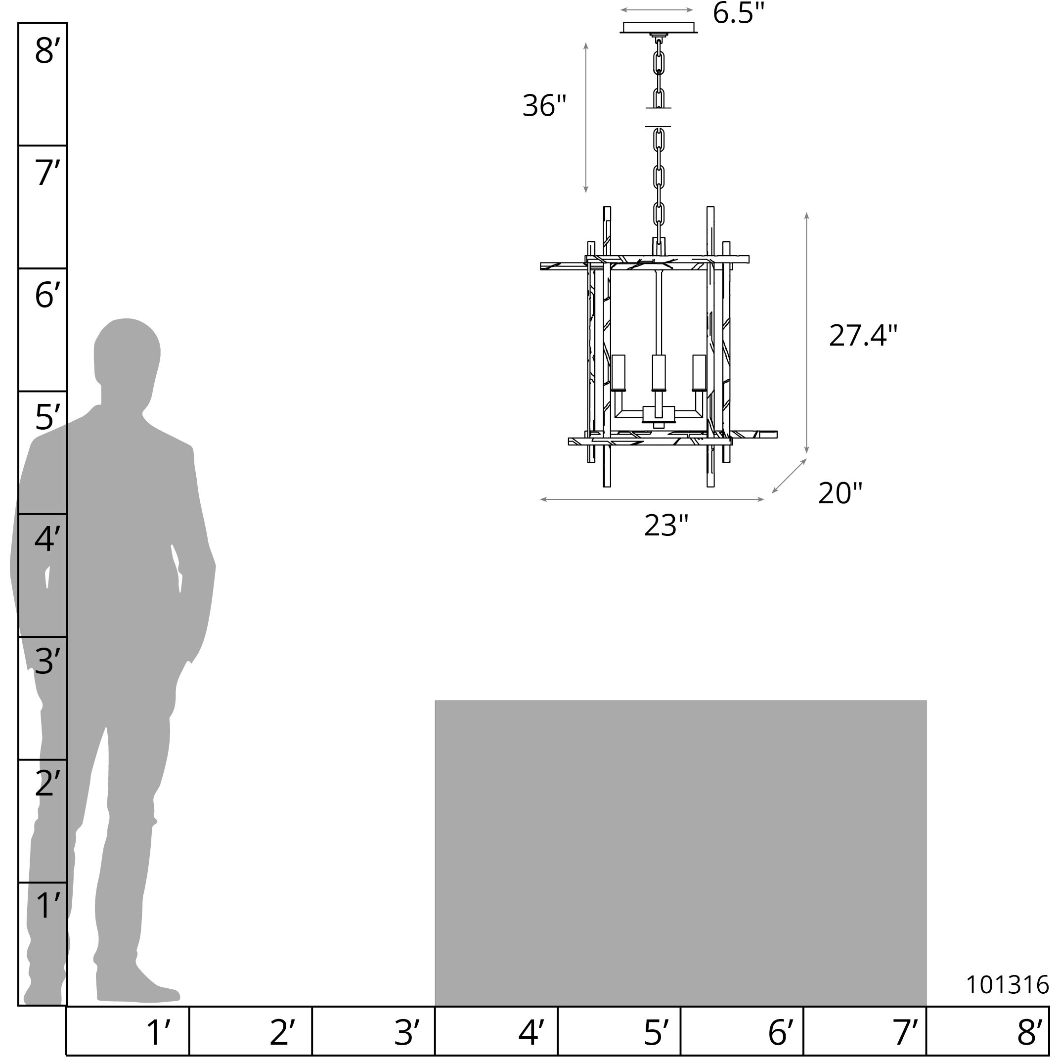 Tura 4 Light 23 inch Ink Chandelier Ceiling Light, Medium