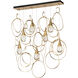 Lyric 7 Light 52.1 inch Modern Brass Linear Pendant Ceiling Light
