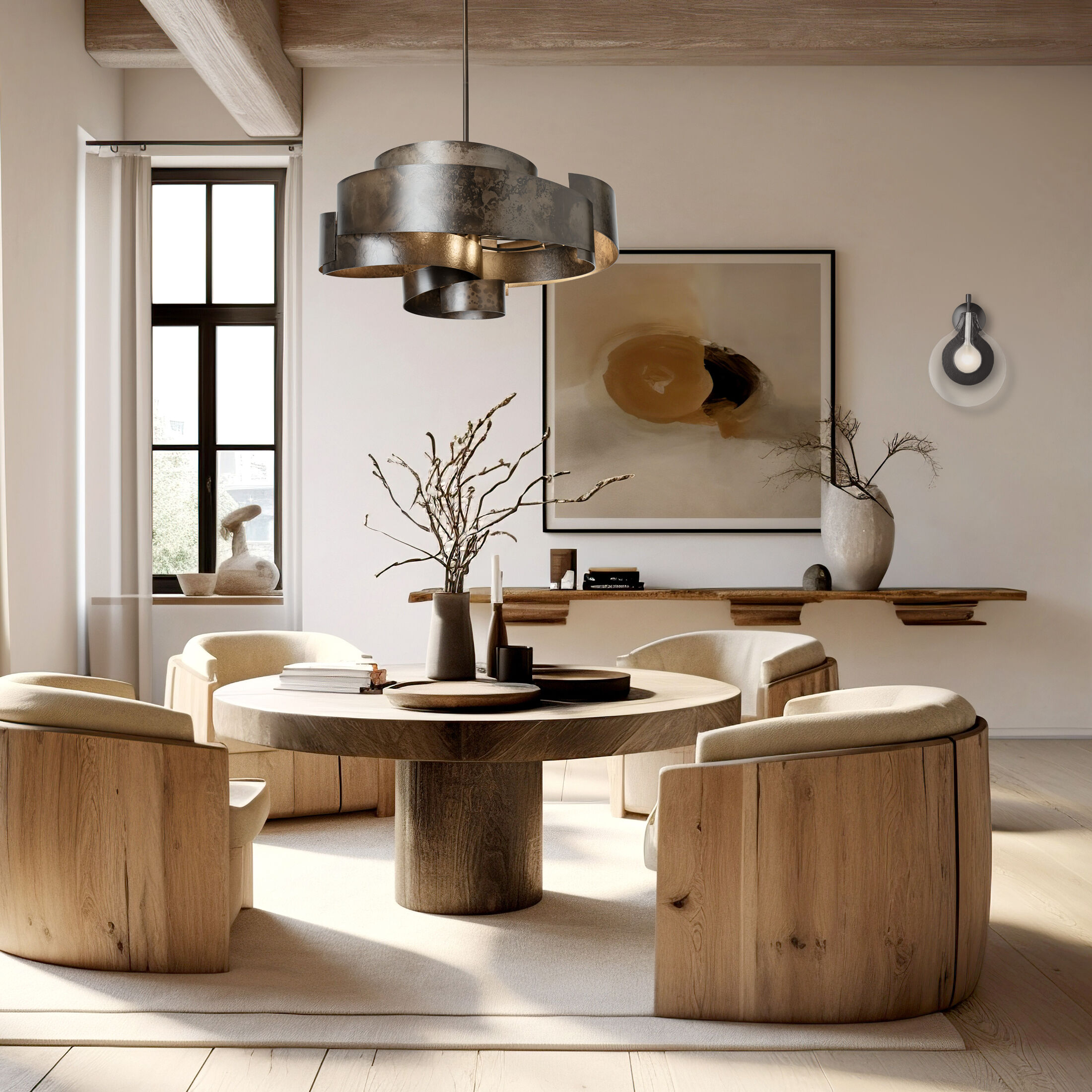 Zen 6 Light 34.1 inch Dark Smoke Pendant Ceiling Light