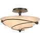 Forged Leaves 2 Light 13.5 inch Bronze Semi-Flush Ceiling Light in Sand
