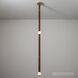 Art & Alchemy SNAPS LED 4 inch Modern Brass Pendant Ceiling Light in Chestnut Leather with Alabaster, Small