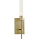 Vela 1 Light 4.5 inch Modern Brass ADA Sconce Wall Light in Clear