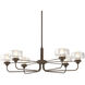 Nola 6 Light 42.4 inch Bronze Pendant Ceiling Light in Frosted
