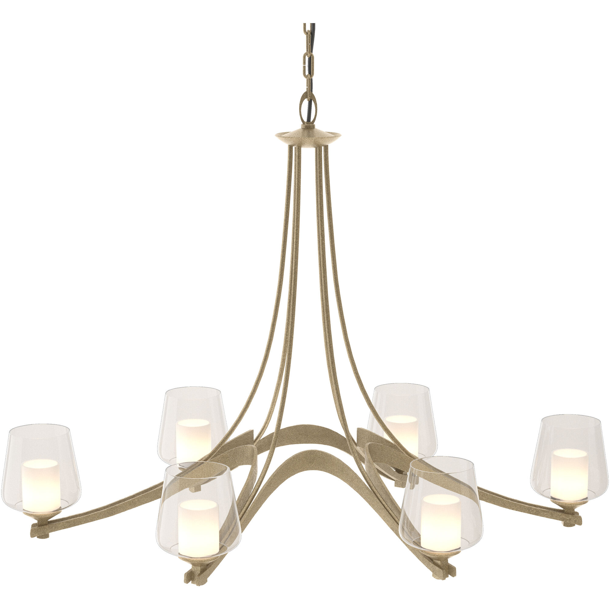 Ribbon 6 Light 38.5 inch Soft Gold Chandelier Ceiling Light, Oval