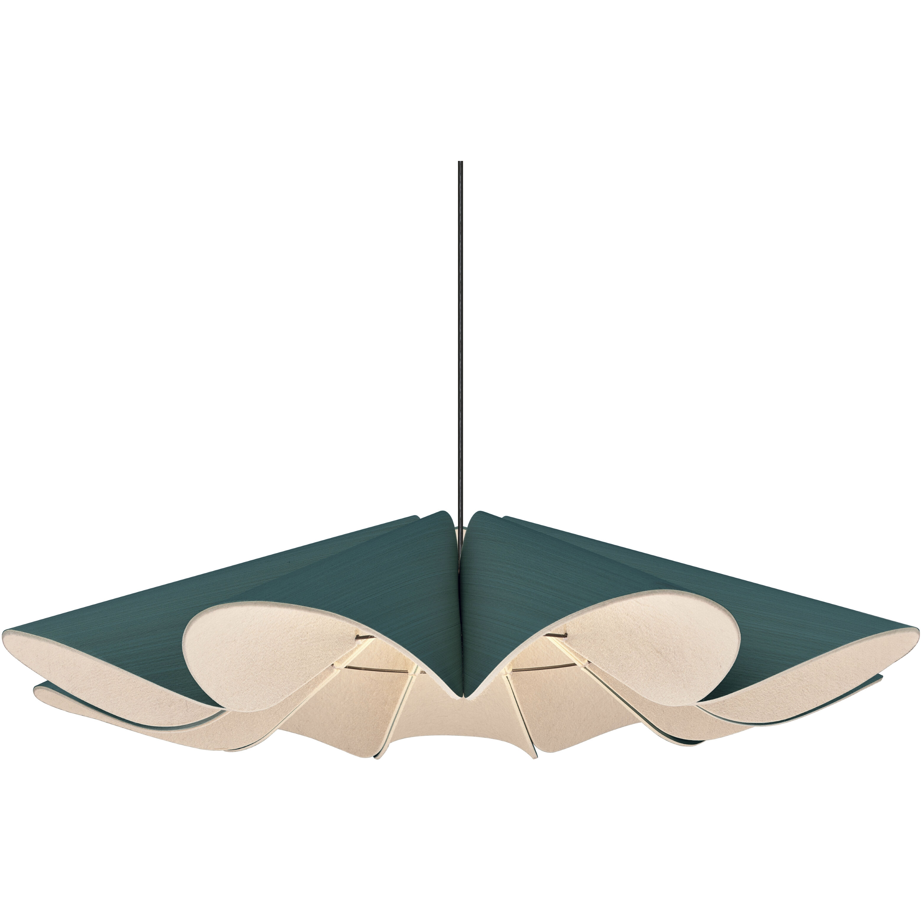Delfina 1 Light 39.4 inch Black Pendant Ceiling Light in Light Petrol, 40 in, Acoustic WEP Collection