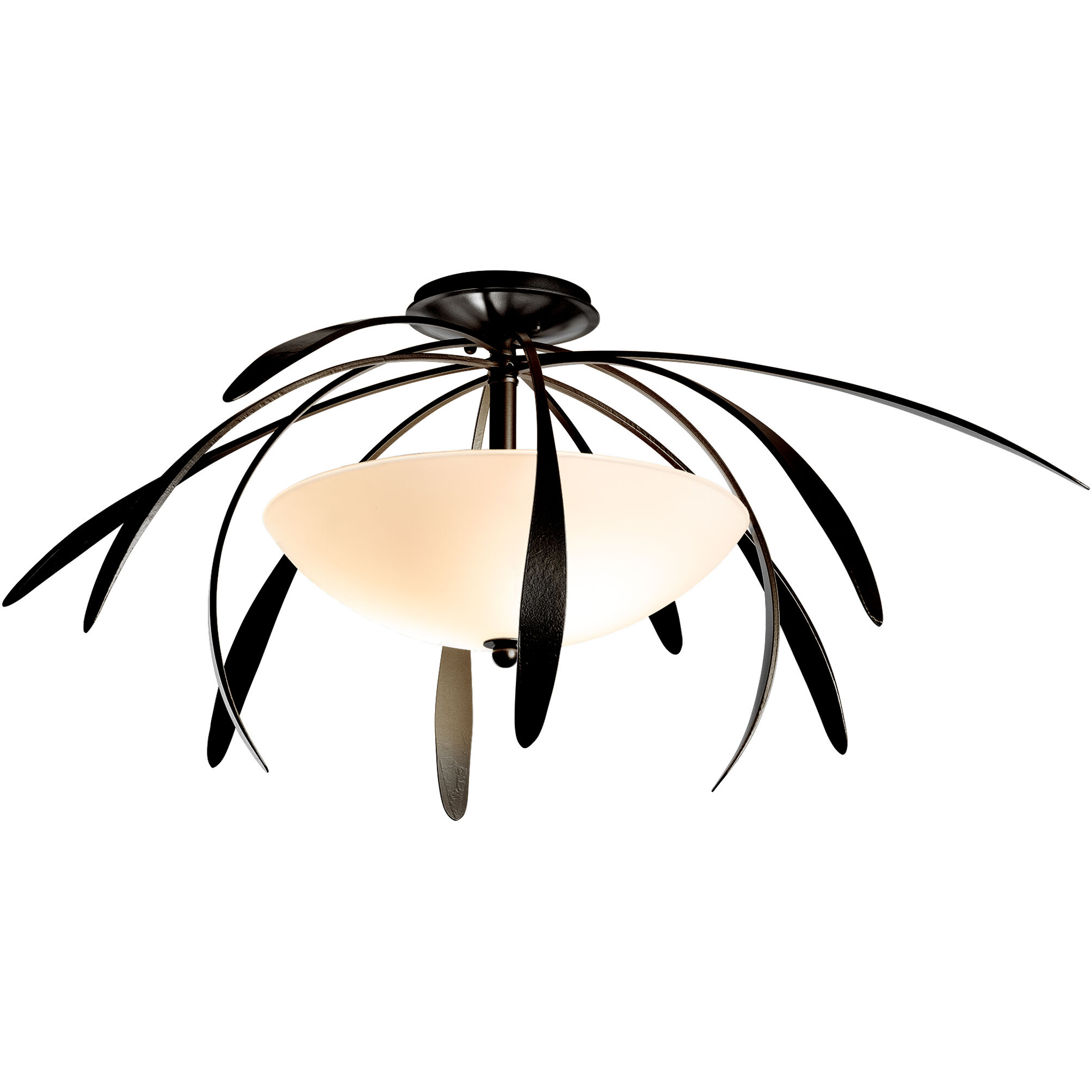 Dahlia 2 Light 32.7 inch Black Semi-Flush Ceiling Light, Medium