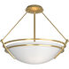 Presidio Tryne 3 Light 18 inch Modern Brass Semi-Flush Ceiling Light in Opal