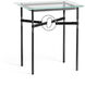 Equus 25.1 X 22 inch Black and Vintage Platinum Side Table in Leather Black, Black/Vintage Platinum