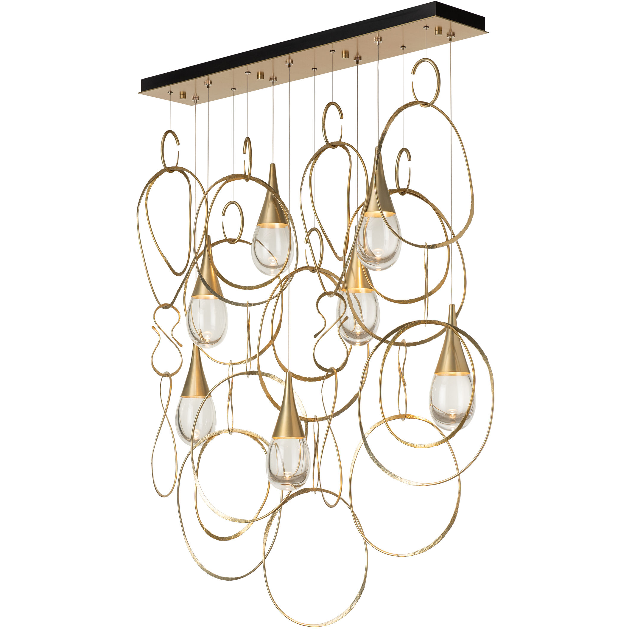 Lyric 7 Light 52.1 inch Modern Brass Linear Pendant Ceiling Light
