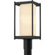 Cela 1 Light 18.6 inch Coastal Black Outdoor Post Light in Opal