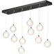 Fritz 10 Light 44.5 inch Black Pendant Ceiling Light, Long